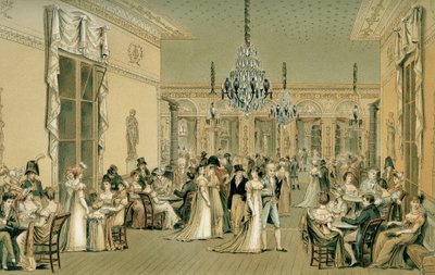 Salon au Café Frascati, Paris (Le Grand Salon de Frascati) - Philibert Louis Debucourt